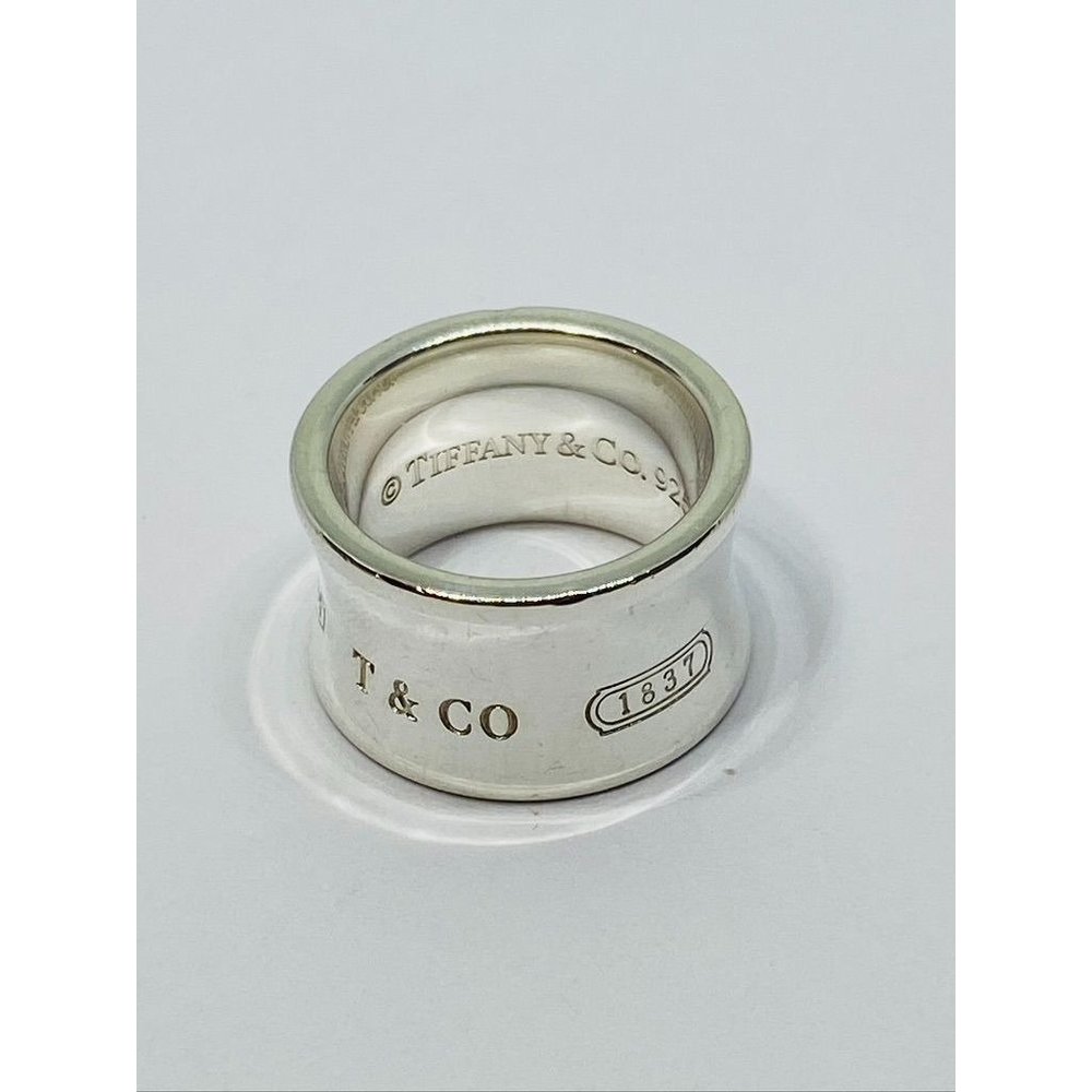 Tiffany & Co. Sterling Silver 1837 Wide Band Ring Size 4.75 - Picture 1 of 8